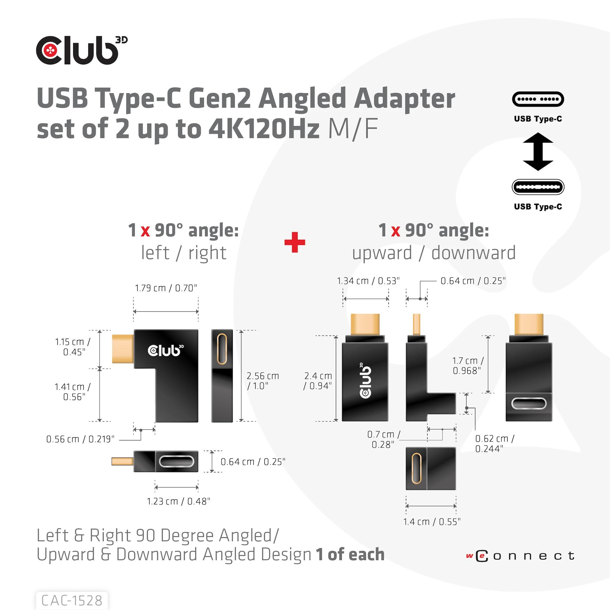 Adapteris USB Club 3D USB-C – USB-C Juodas (CAC-1528)