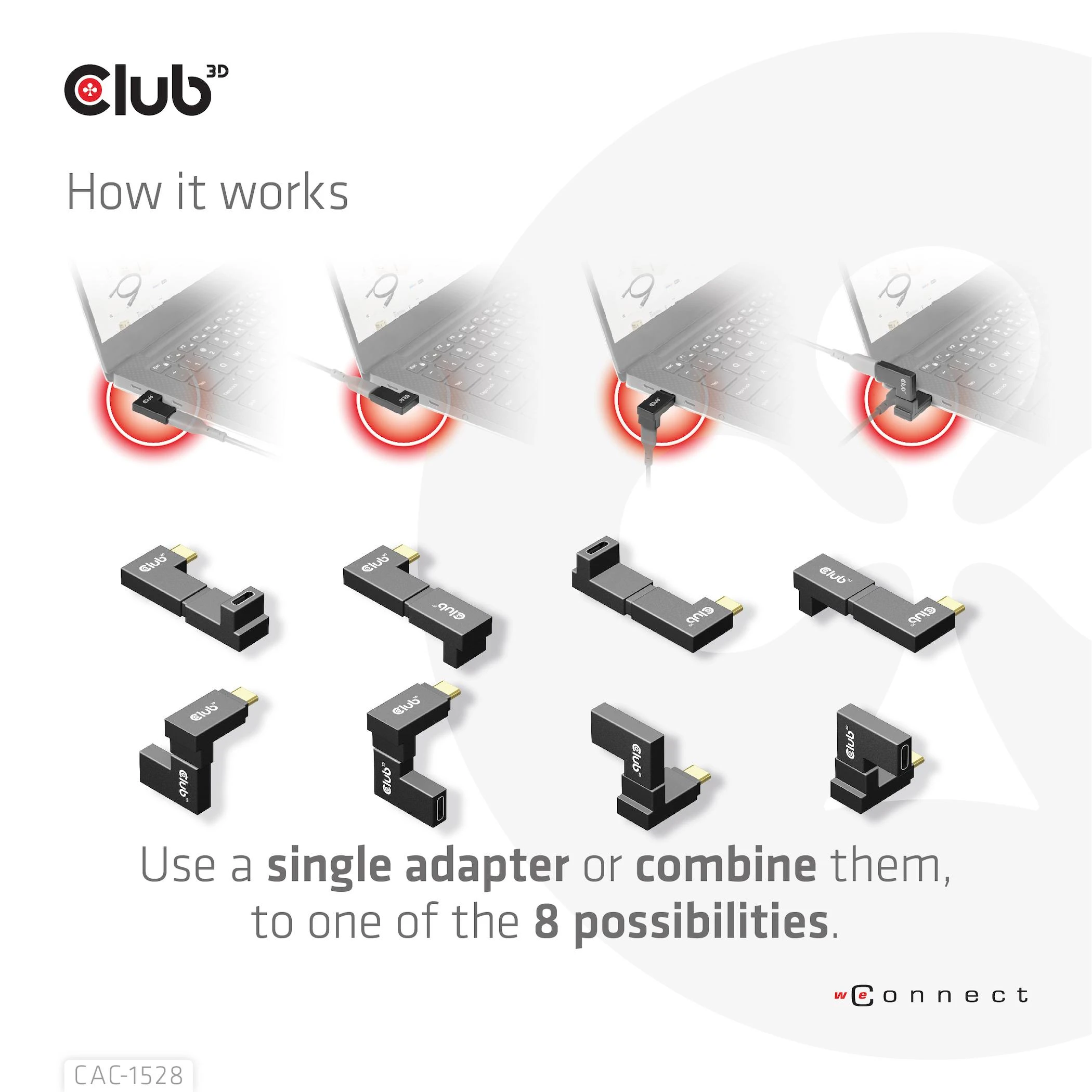 Adapteris USB Club 3D USB-C – USB-C Juodas (CAC-1528)