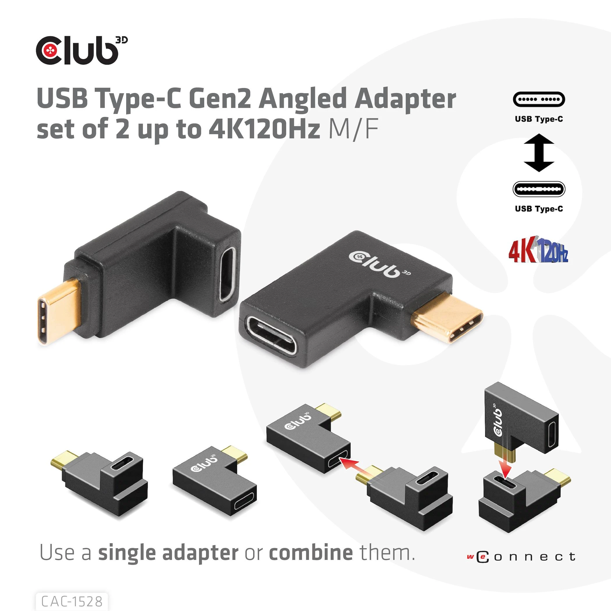Adapteris USB Club 3D USB-C – USB-C Juodas (CAC-1528)