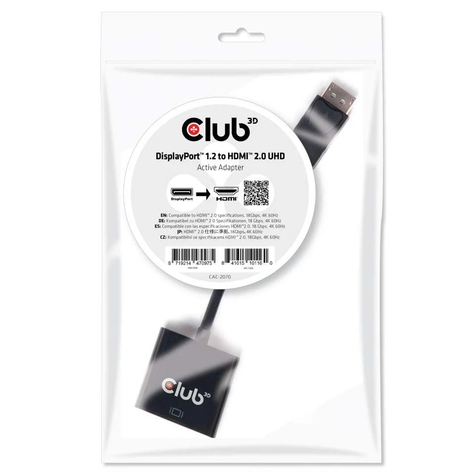 Club 3D DisplayPort į HDMI adapteris pakuotėje