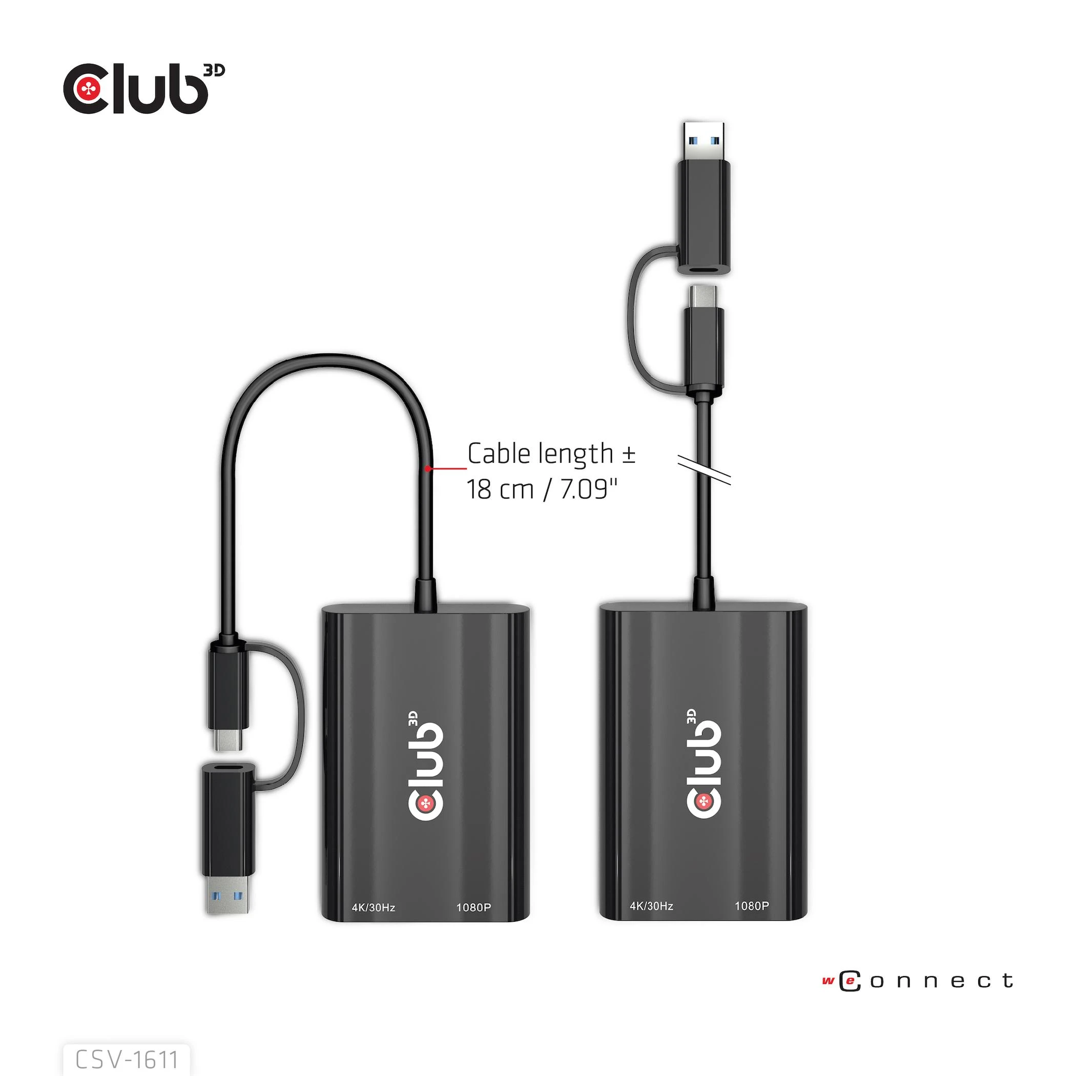 Club 3D adapteris su dviguba USB jungtimi