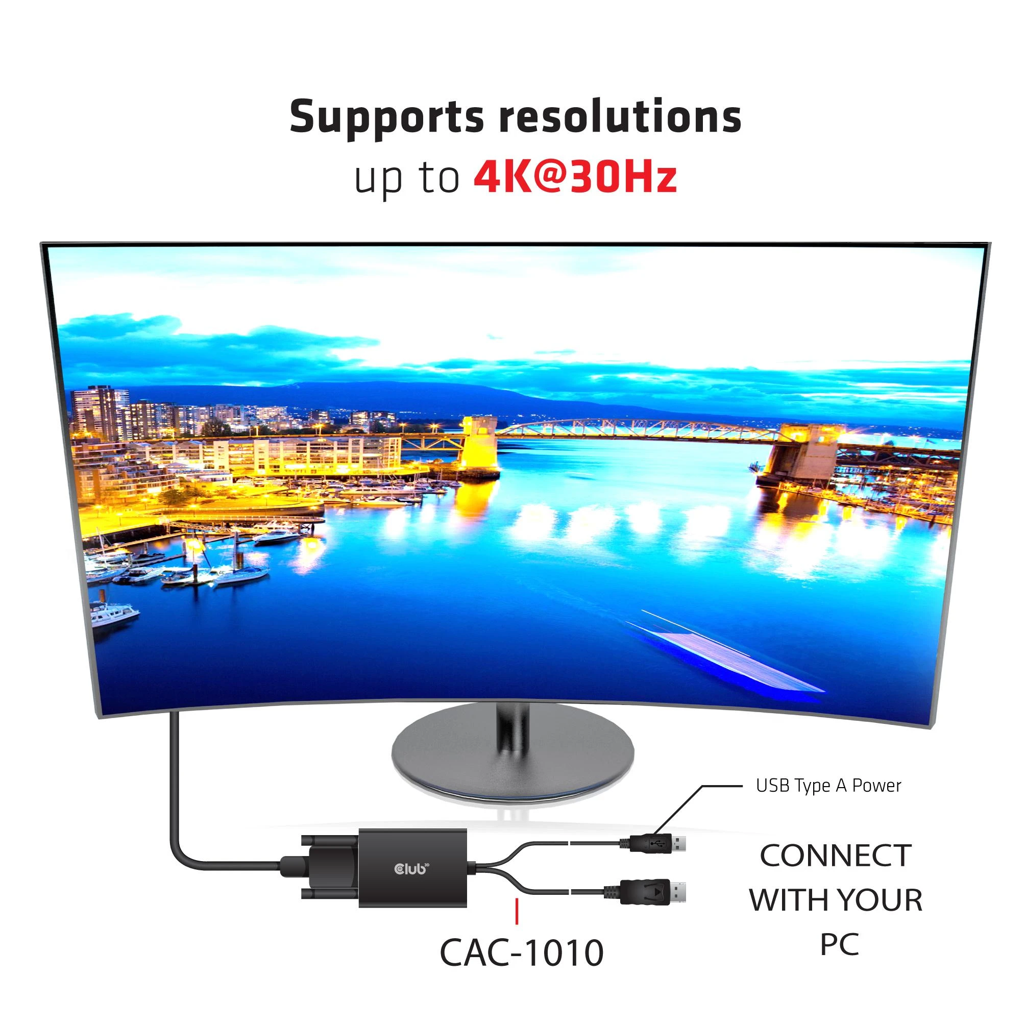 Club 3D DisplayPort į Dual Link DVI-D HDCP ON versijos aktyvusis adapteris M/F - CAC-1010