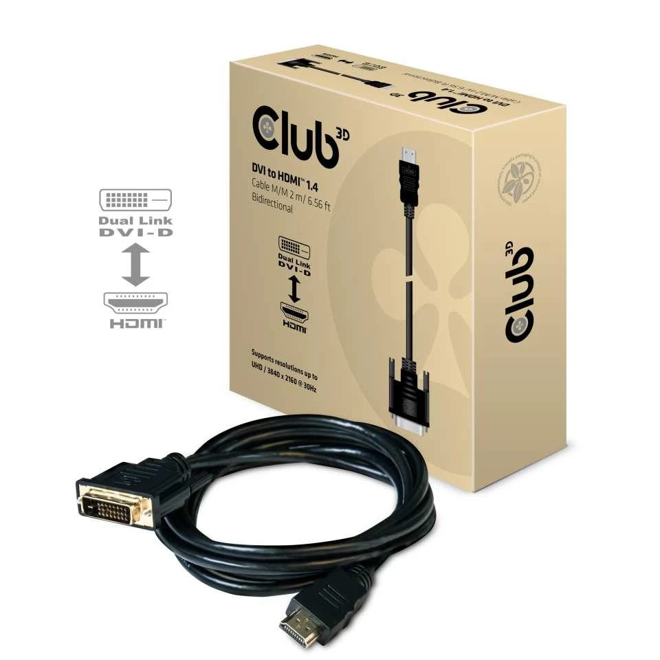 Kabelis Club 3D HDMI - DVI-D 2m juoda (CAC-1210)