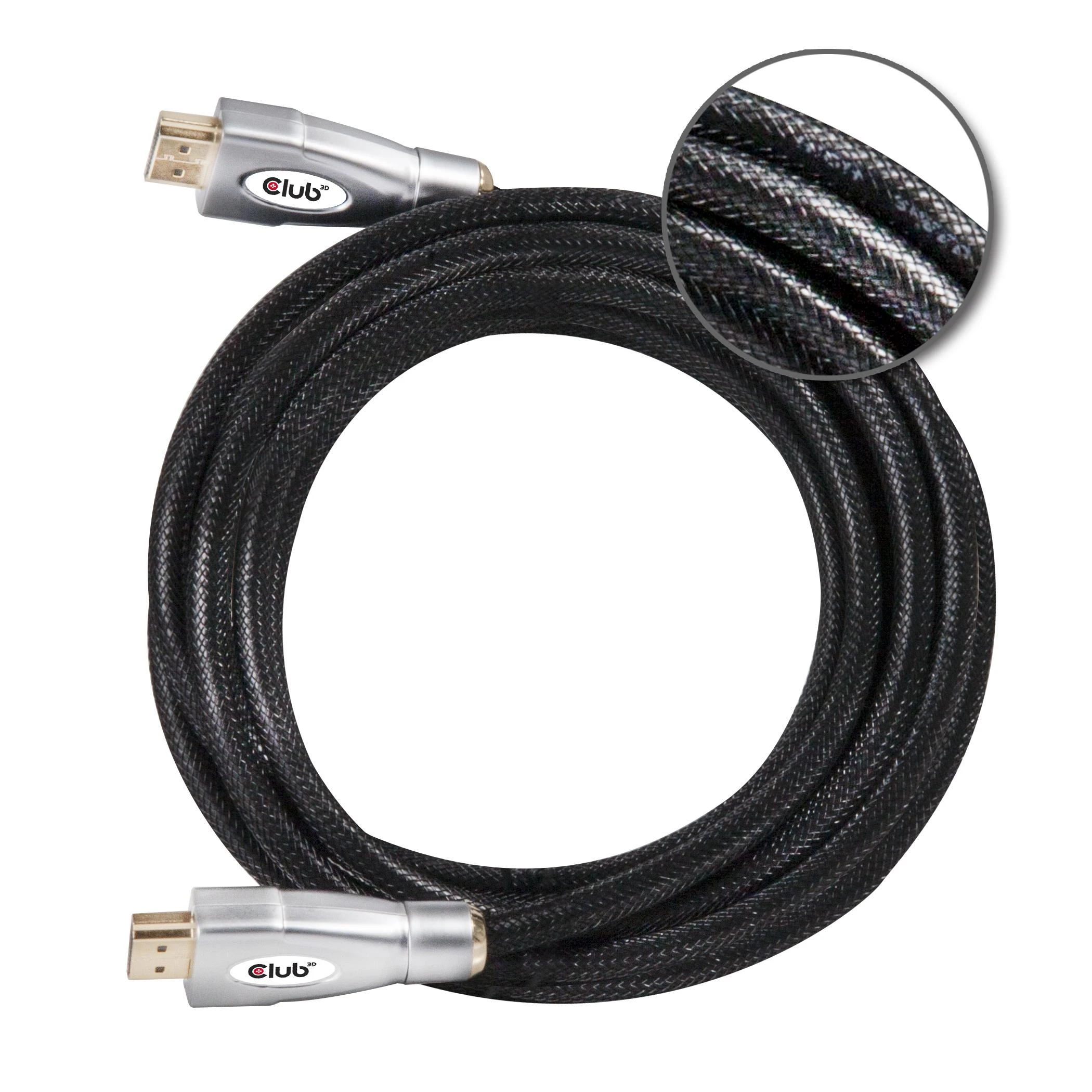 HDMI laidas su sustiprinta pinta danga