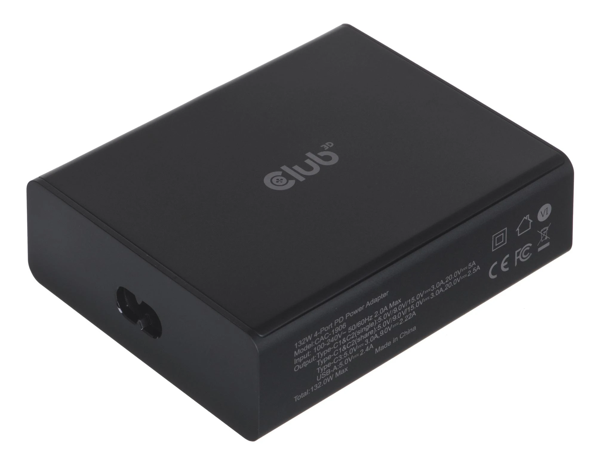 Club 3D 1x USB-A įkroviklis 3x USB-C (CAC-1906)