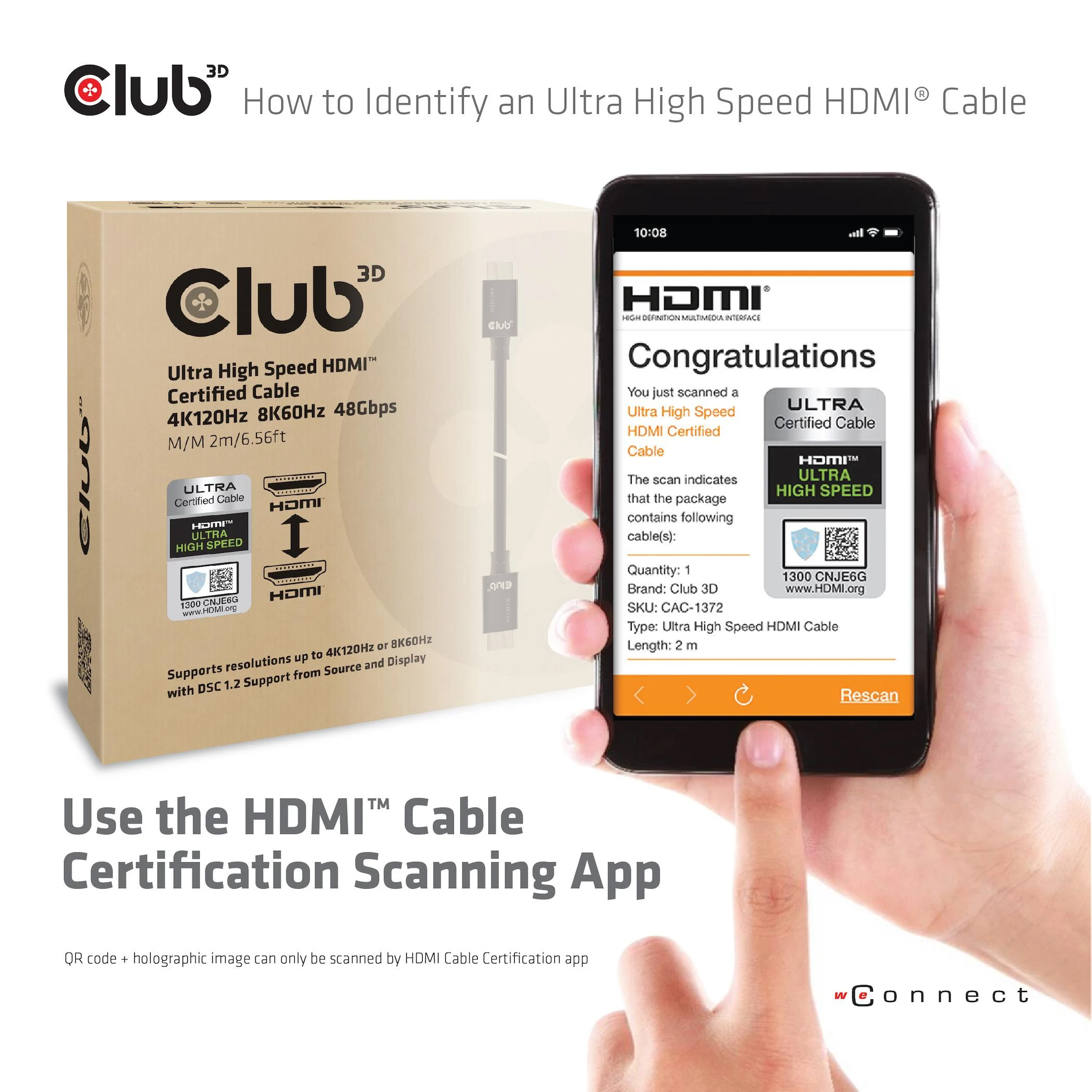CLUB 3D HDMI 2.1 10K 120Hz 2M M/M