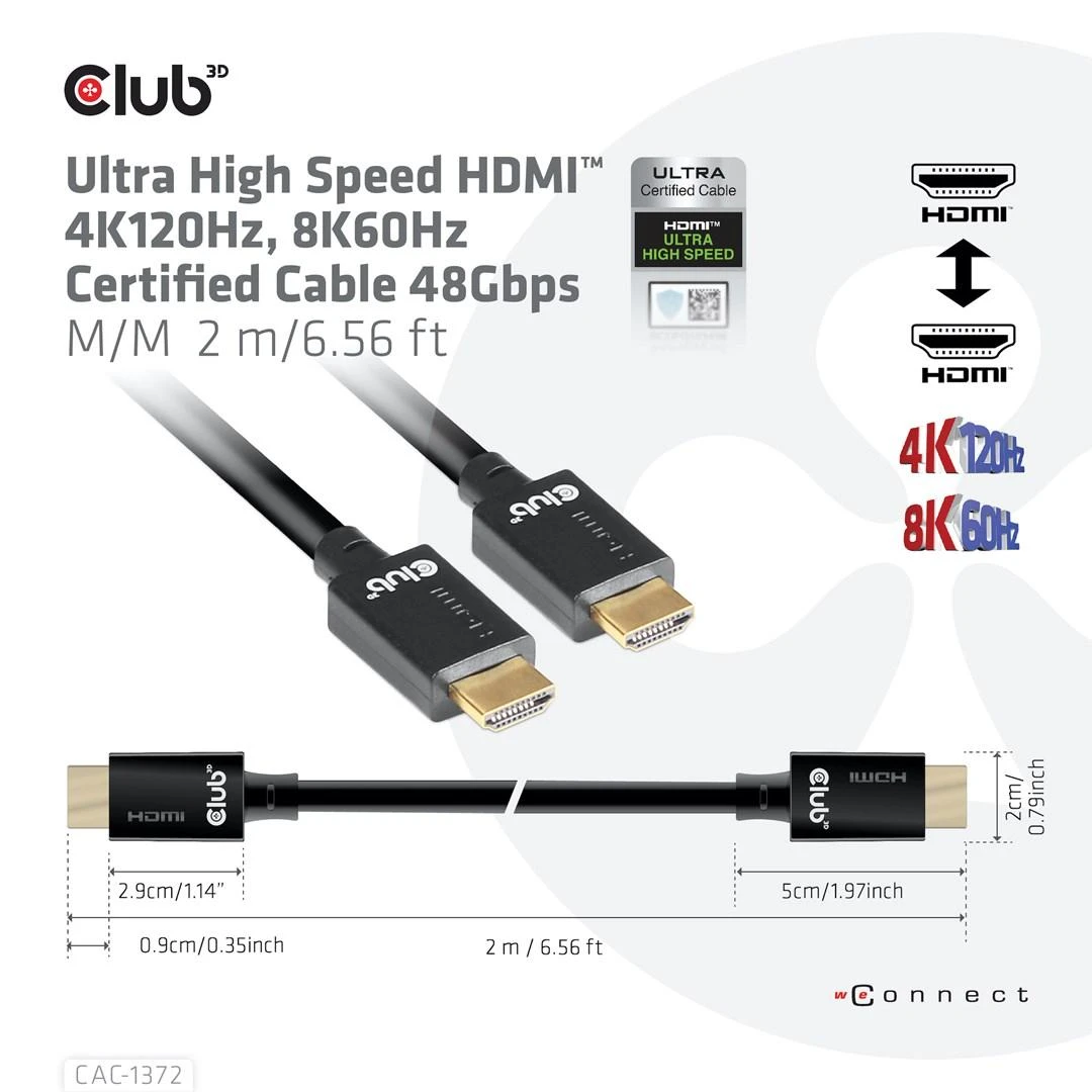 CLUB 3D HDMI 2.1 10K 120Hz 2M M/M