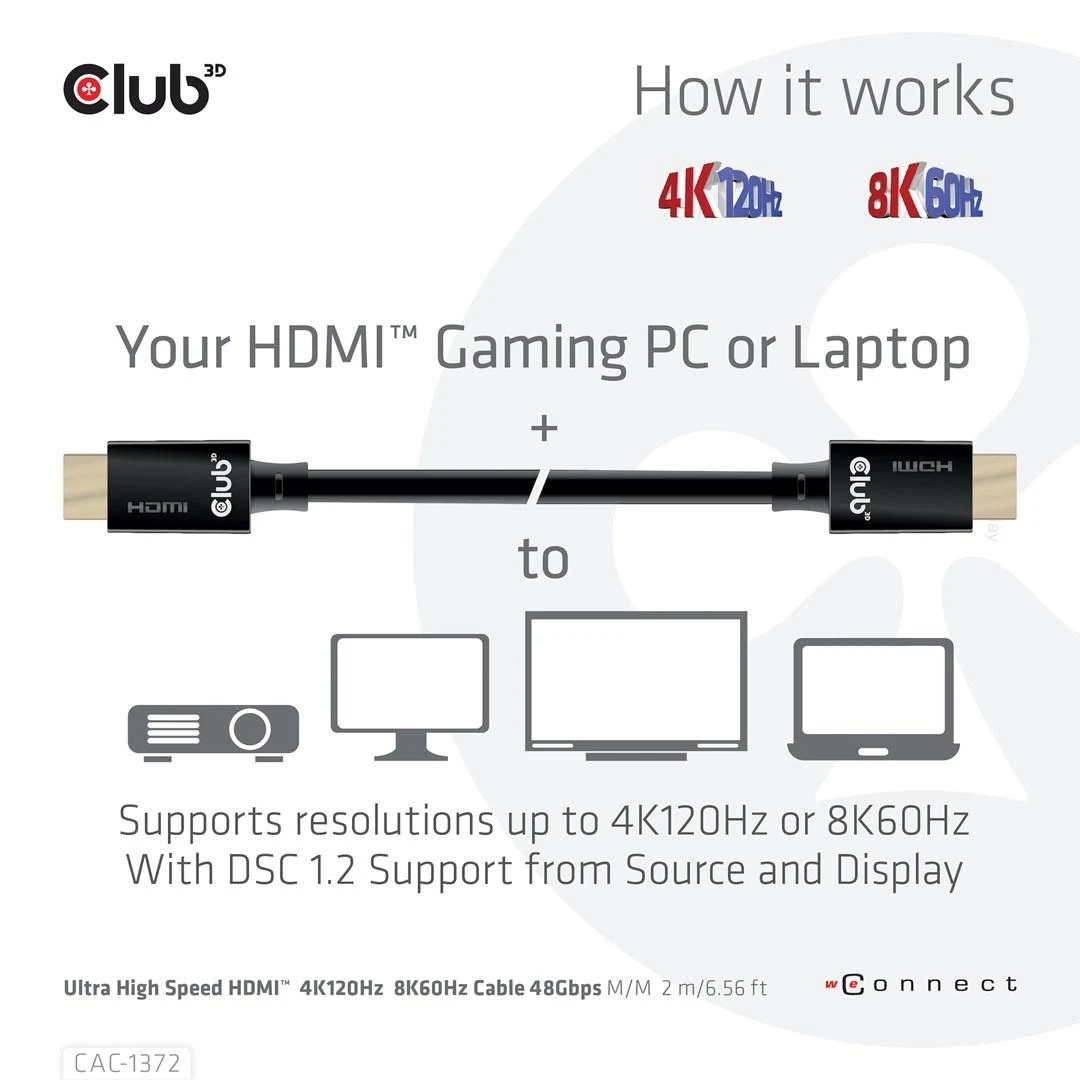 CLUB 3D HDMI 2.1 10K 120Hz 2M M/M