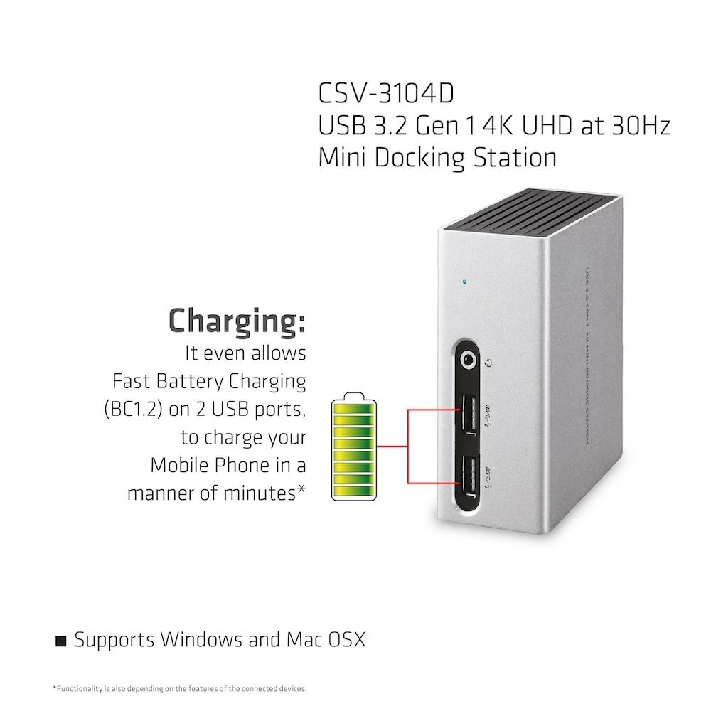 Club 3D CLUB3D SenseVision USB 3.0 4K UHD mini prijungimo stotis