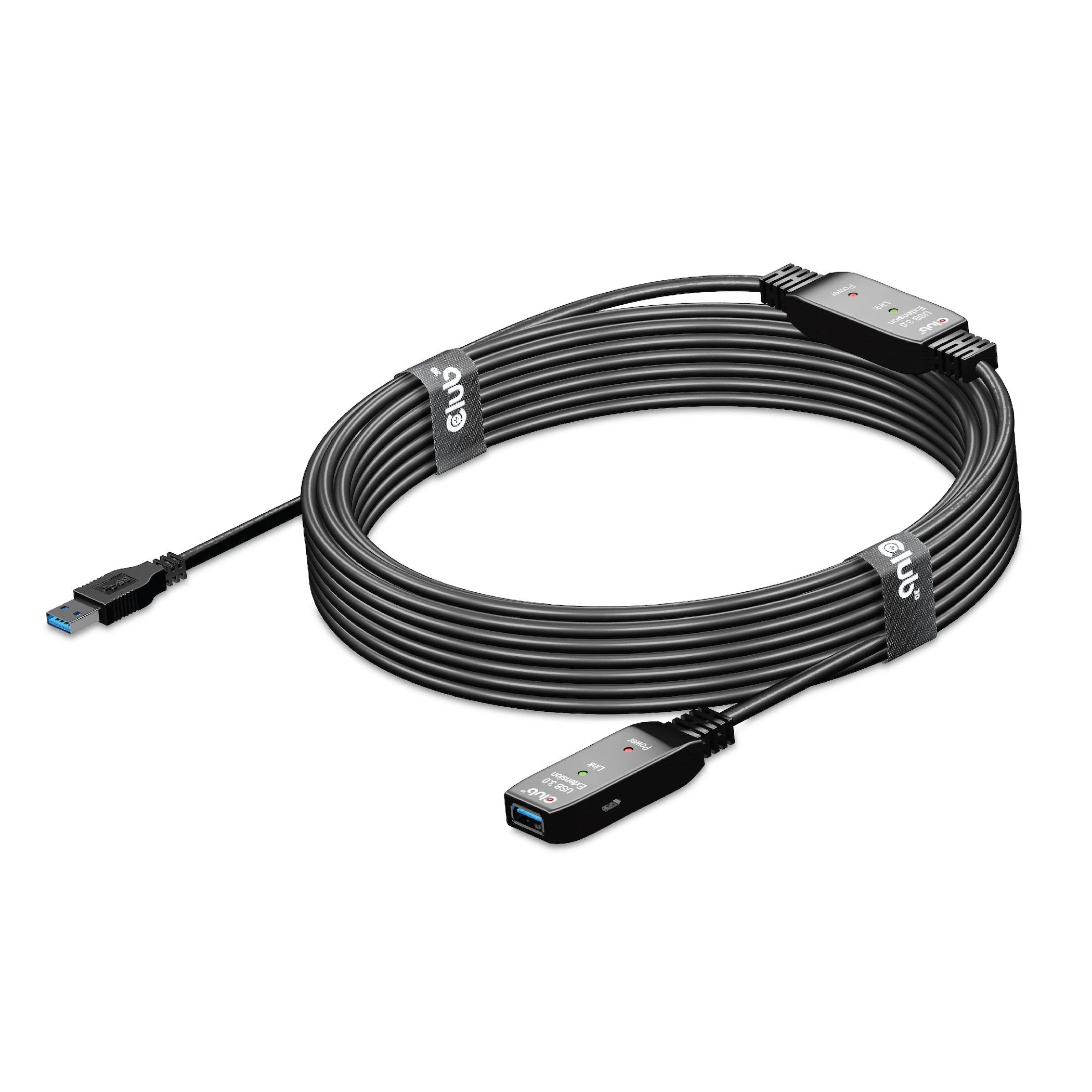 Club 3D CLUB3D USB 3.2 Gen1 aktyvaus kartotuvo kabelis 10 m / 32,8 pėdų M/F 28AWG