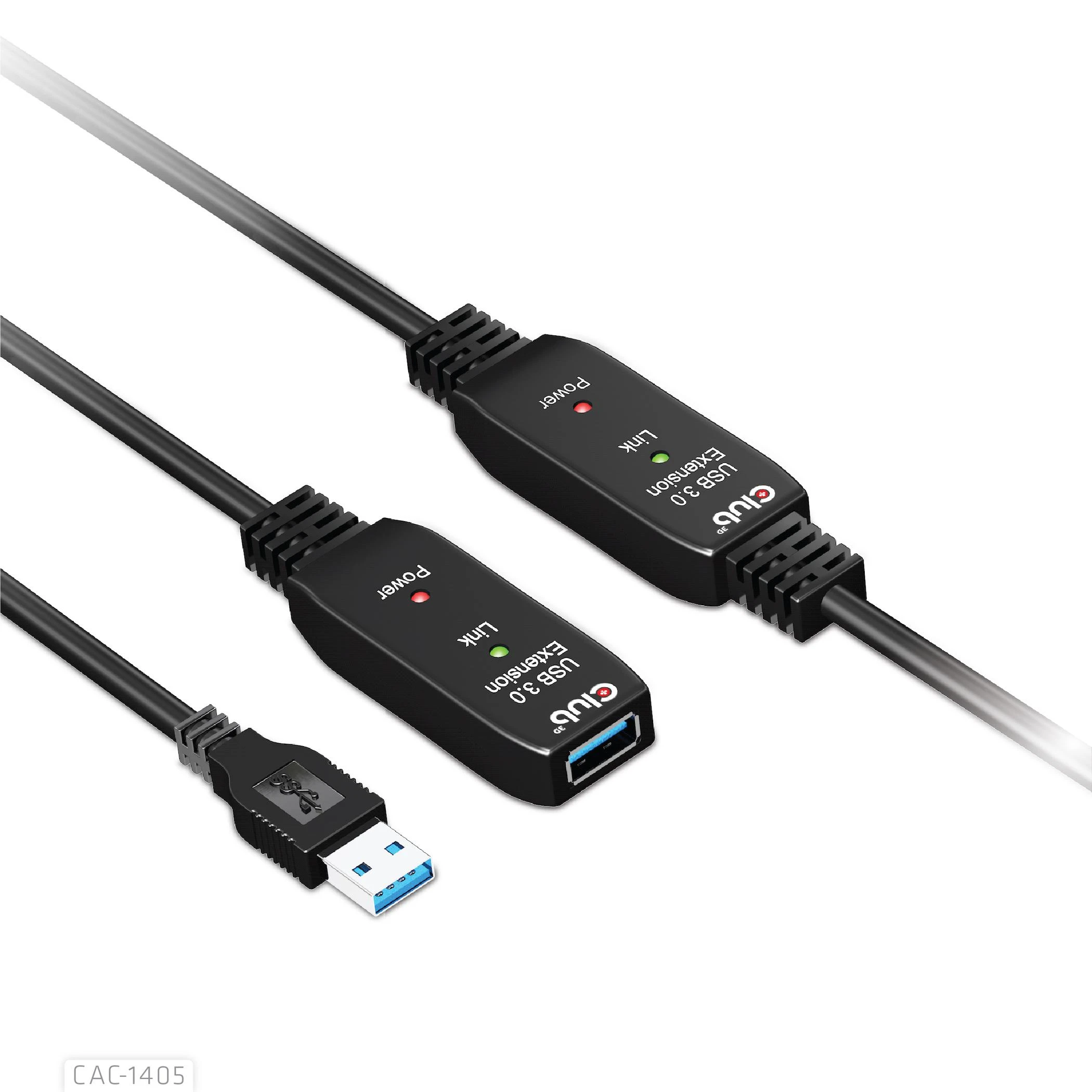 Club 3D CLUB3D USB 3.2 Gen1 aktyvaus kartotuvo kabelis 10 m / 32,8 pėdų M/F 28AWG