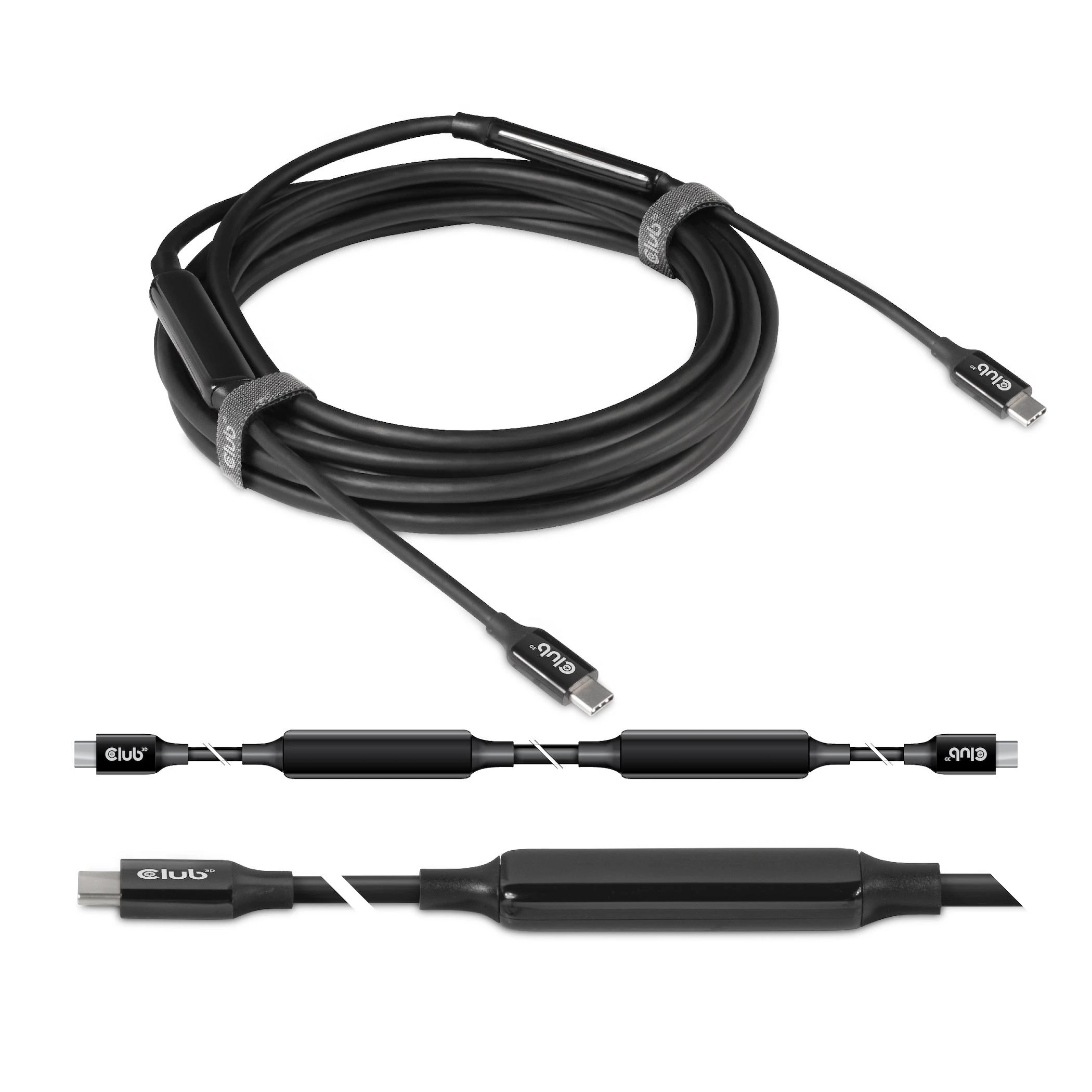 „Club 3D“ USB-C laidas, dvikryptis, USB 3.1 (10 Gbps), 60 W maitinimo tiekimas – 5 m
