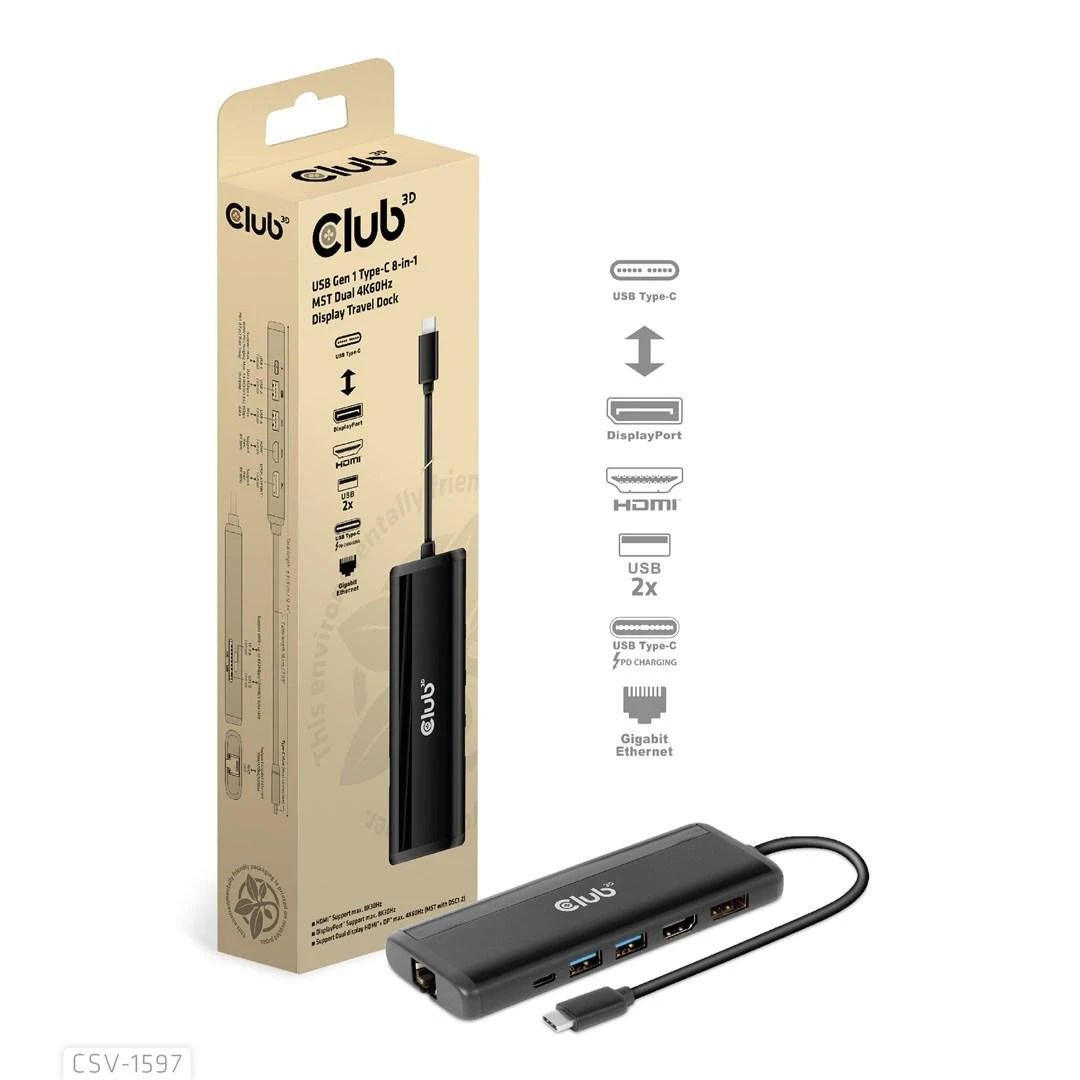 Club 3D USB-C stotis / replikatorius (CSV-1597)