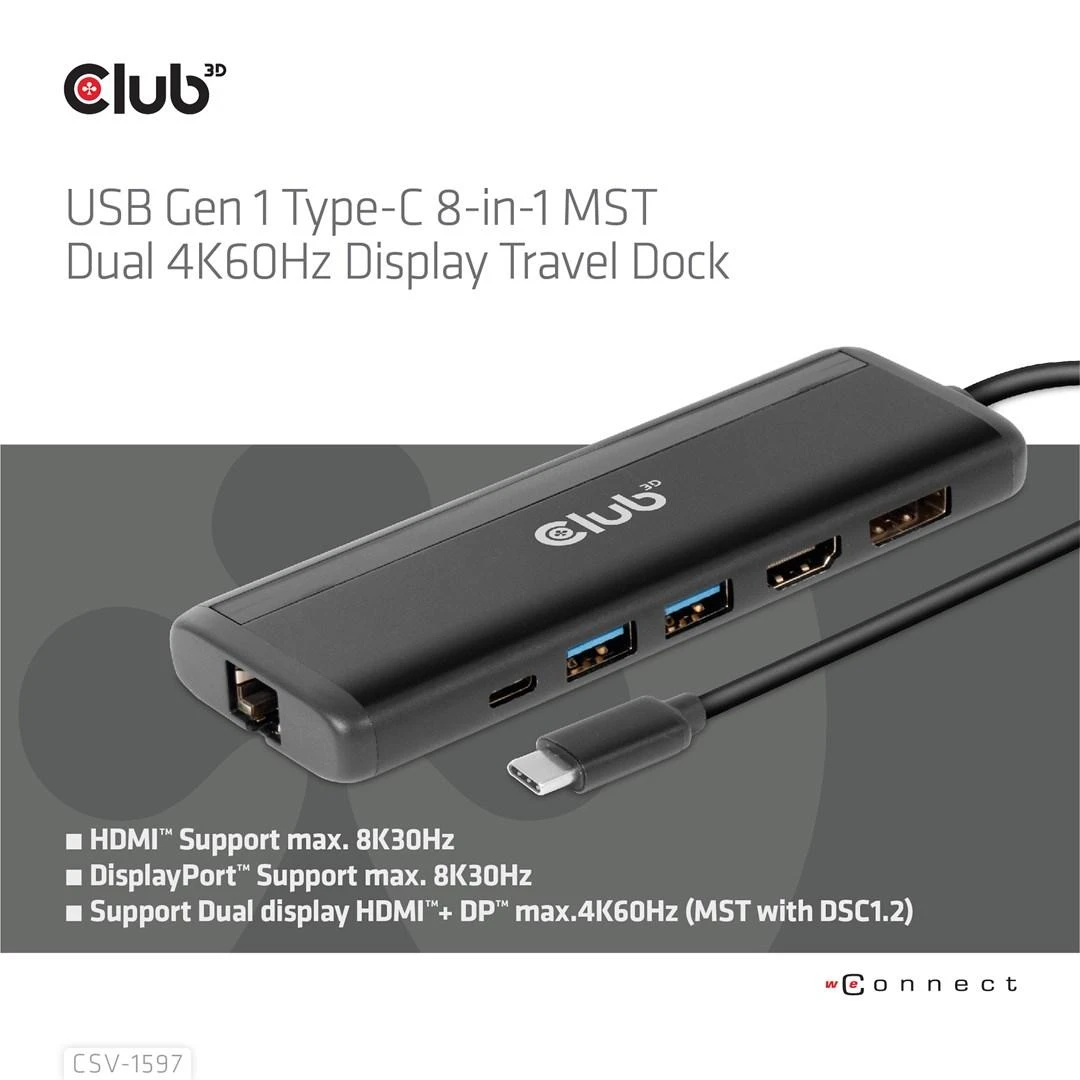 Club 3D USB-C stotis / replikatorius (CSV-1597)