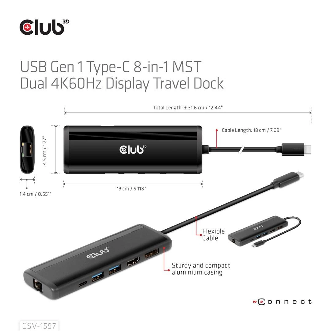 Club 3D USB-C stotis / replikatorius (CSV-1597)