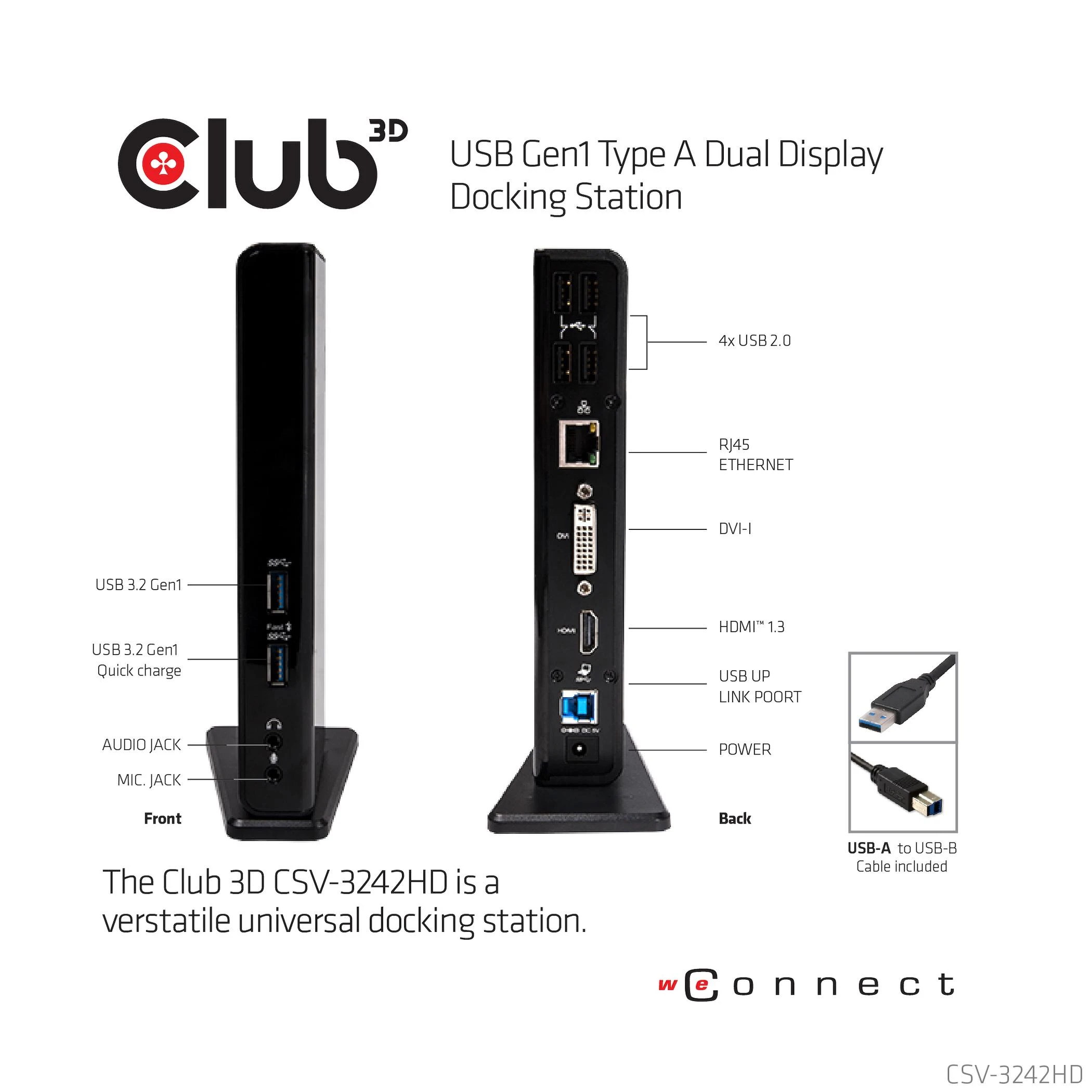 Stacja / replikatorius Club 3D SenseVision Dual Ekranas USB 3.0 (CSV-3242HD)