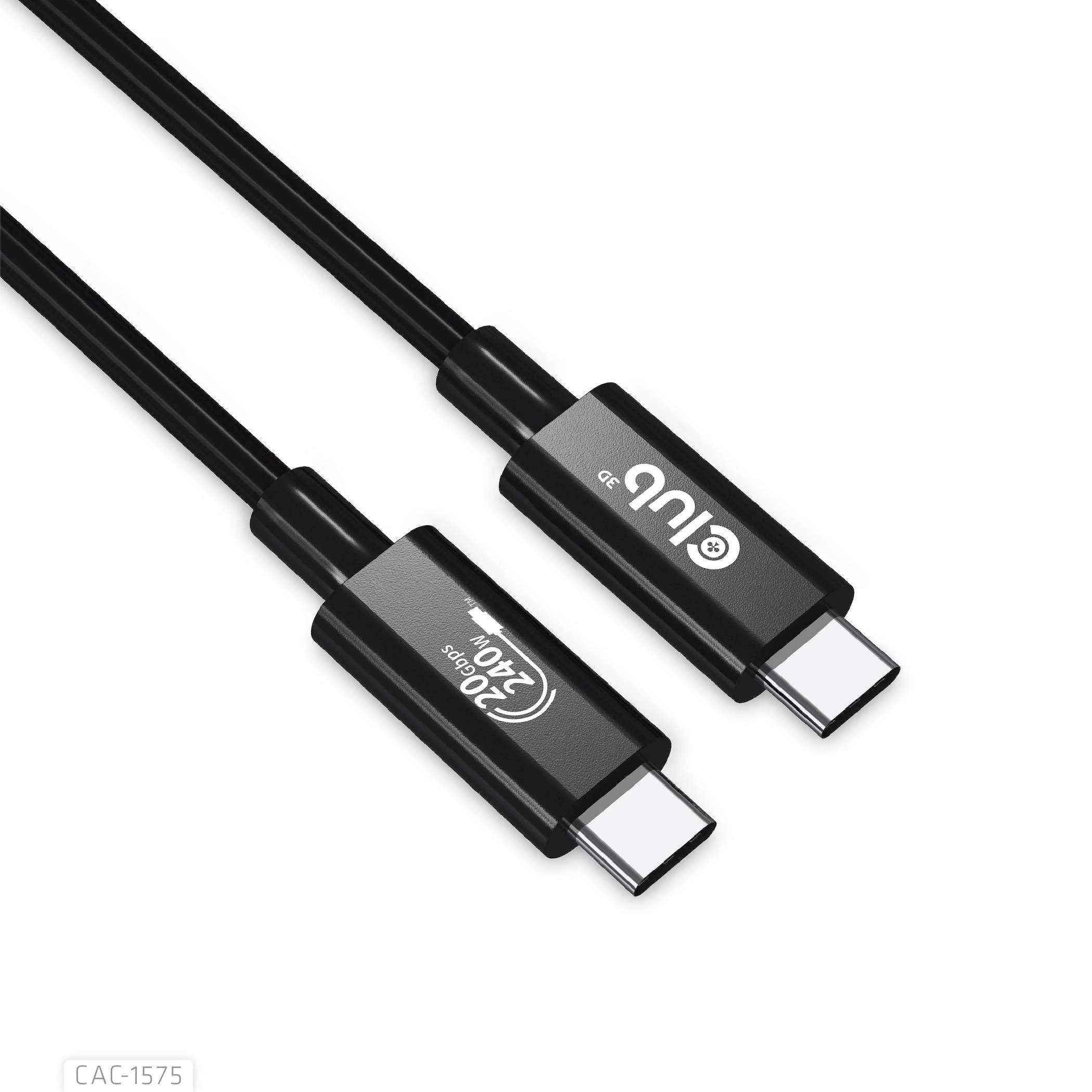 USB kabelis Club 3D USB-C - USB-C 2 m Juodas (CAC- 1575)