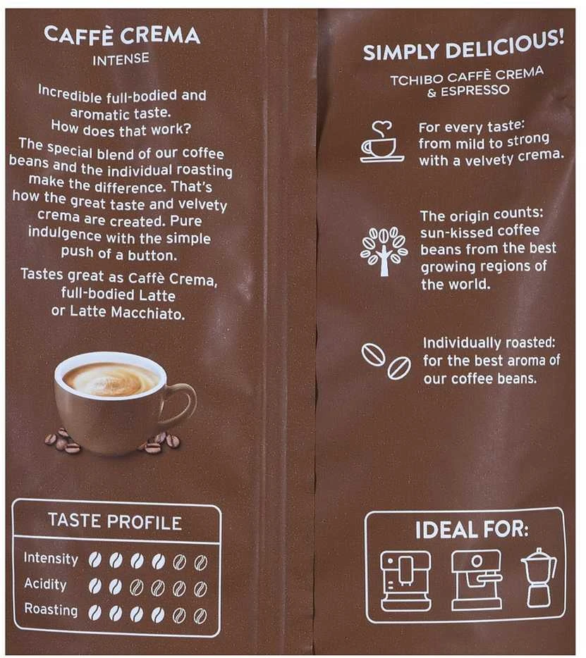 Kavos pupelės Tchibo Cafe Crema Intense 1kg