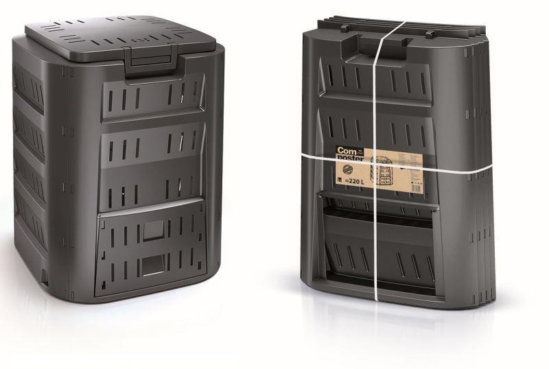 PROSPERPLAST komposto dėžė 220L JUODA COMPOGREEN WOODY
