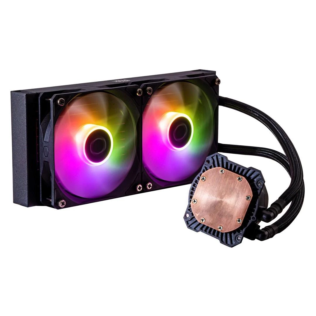 Masterliquid 240L Core ARGB su šviečiančiais ventiliatoriais