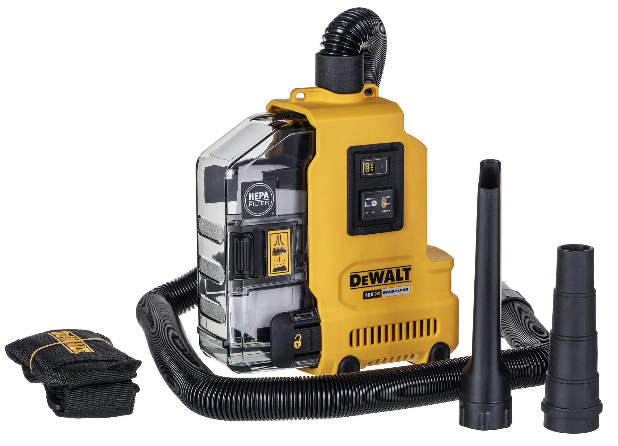 Dulkių surinkimo sistema DeWalt DWH161N-XJ; 18 V; (be akumuliatoriaus ir pakrovėjo)