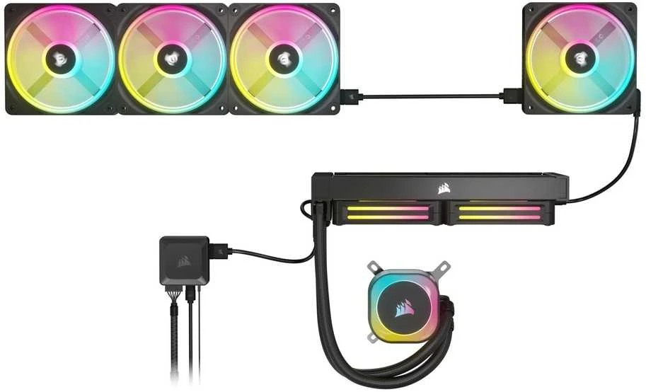 Vienas CORSAIR iCUE LINK QX120 RGB 120 mm magnetinio kupolo ventiliatorius