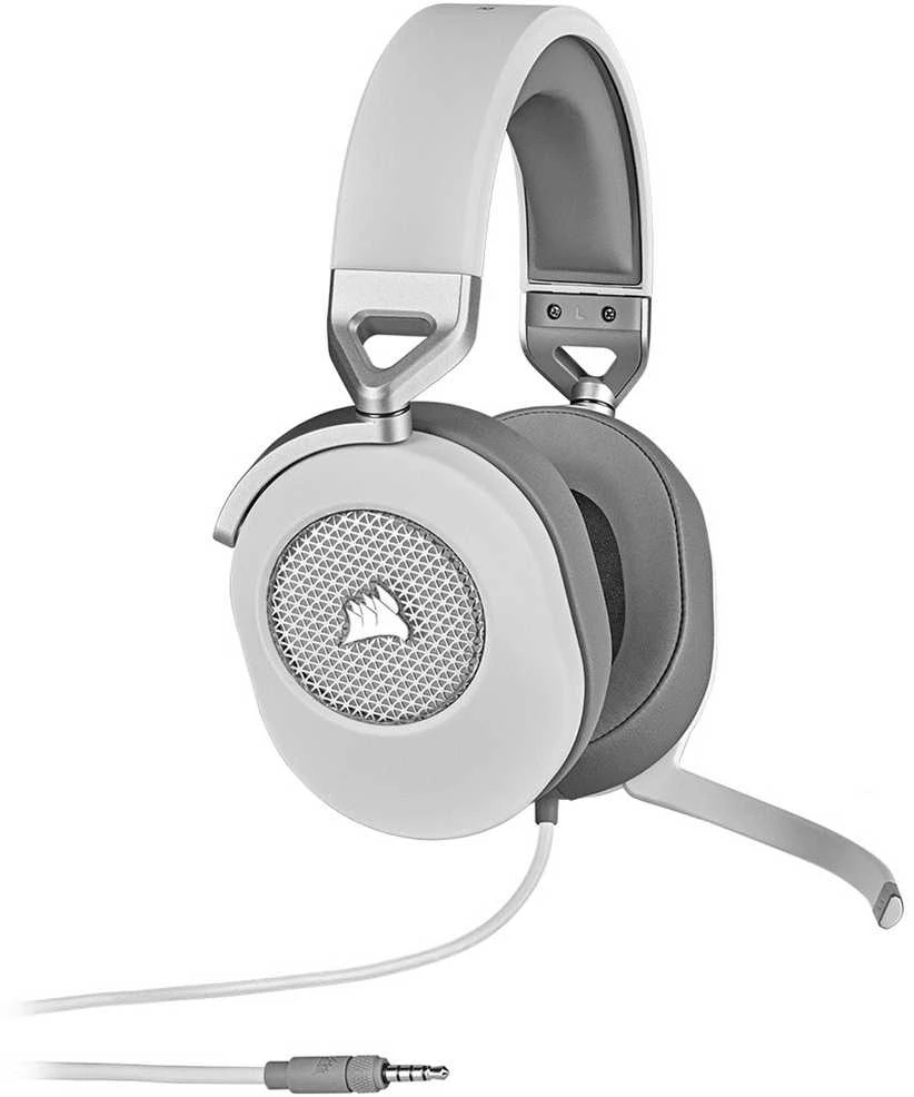 Corsair HS65 erdvinio garso ausinės, Su laidu, Baltos