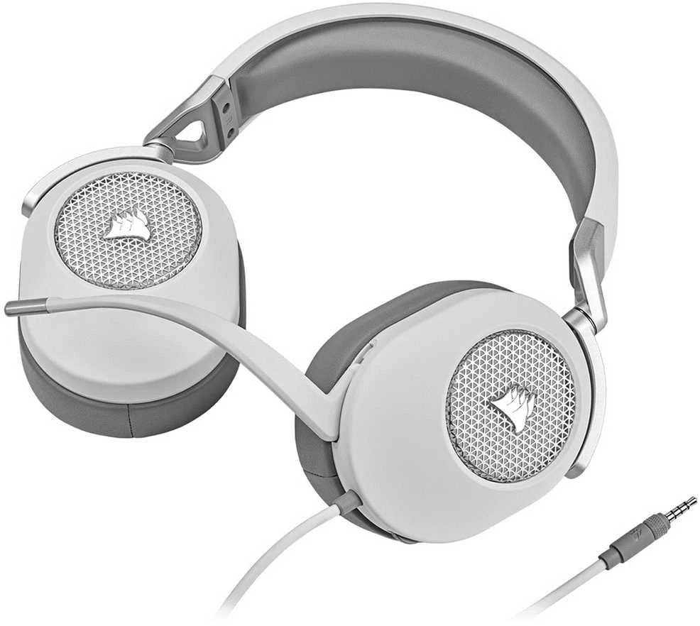 Corsair HS65 erdvinio garso ausinės, Su laidu, Baltos
