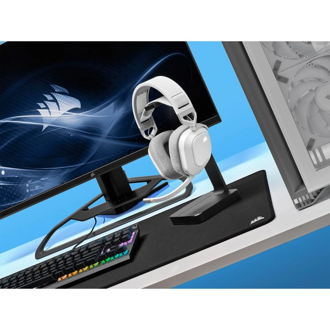 Corsair Ausinės Žaidimams HS80 RGB Su mikrofonu, Baltos, Over-Ear, Belaidės