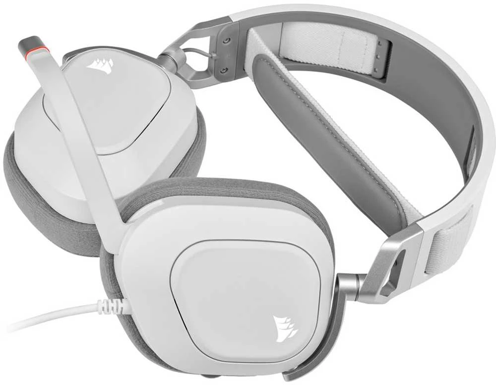 Corsair Ausinės Žaidimams HS80 RGB Su mikrofonu, Baltos, Over-Ear Su laidu