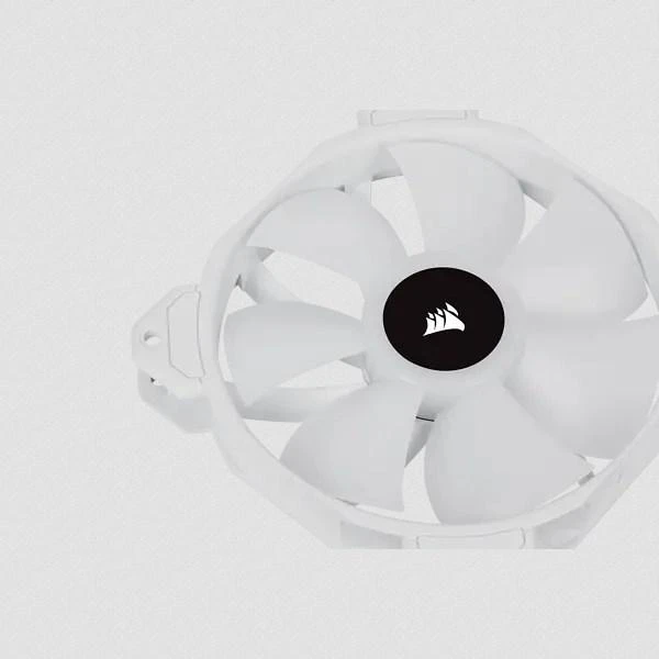 Corsair | 120 mm Baltas PWM ventiliatorius, trigubas paketas su apšvietimo mazgu CORE | iCUE SP120 RGB ELITE našumas | Dėklo ventiliatorius