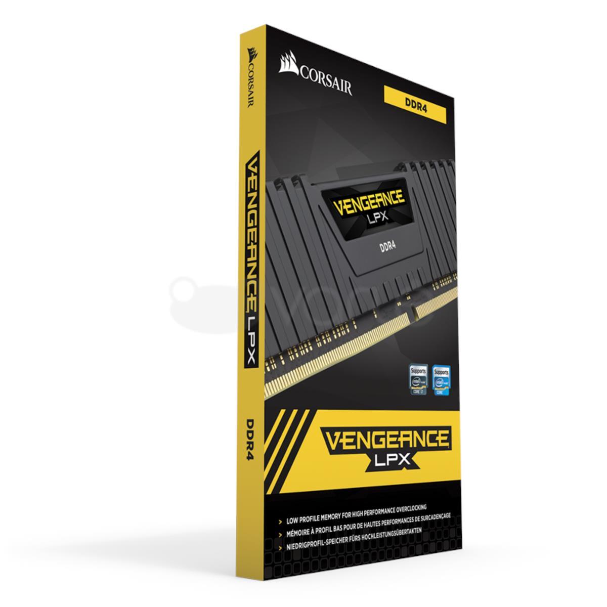 RAM CORSAIR DDR4 2666MHz 16GB 2x8GB 288 DIMM Nebuferinis 16-18-18-35 Vengeance LPX Juodas Šilumos skirstytuvas 1.2V XMP2.0