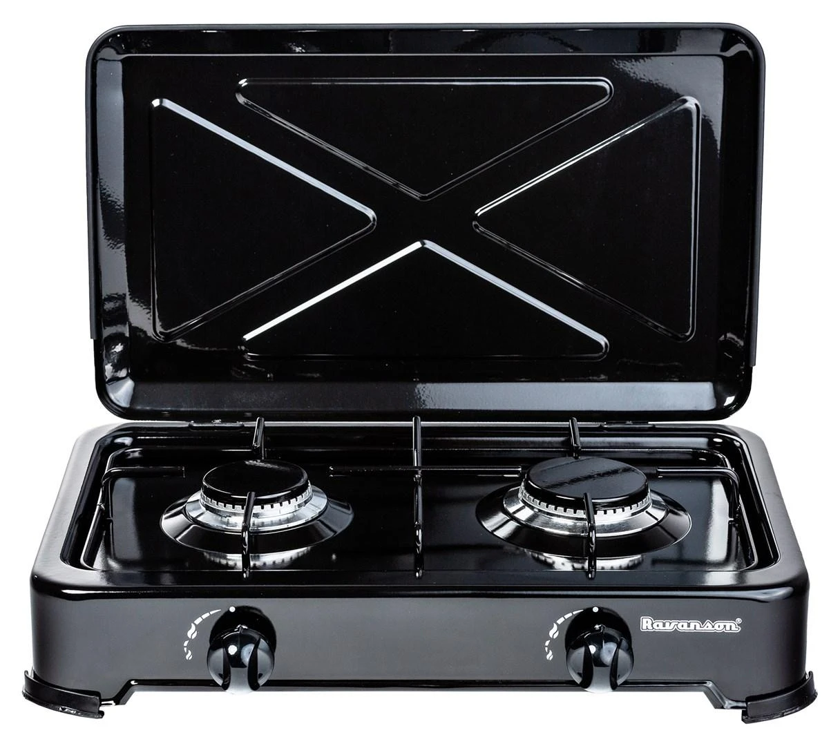Ravanson K-02TB hob Juodas Countertop Gas 2 zone(s)