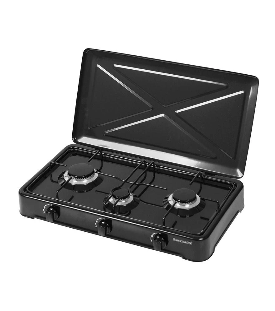 Kaitlentė Ravanson K-03TB Juodas, Baltas Countertop 60 cm Dujos 3 zona(s)