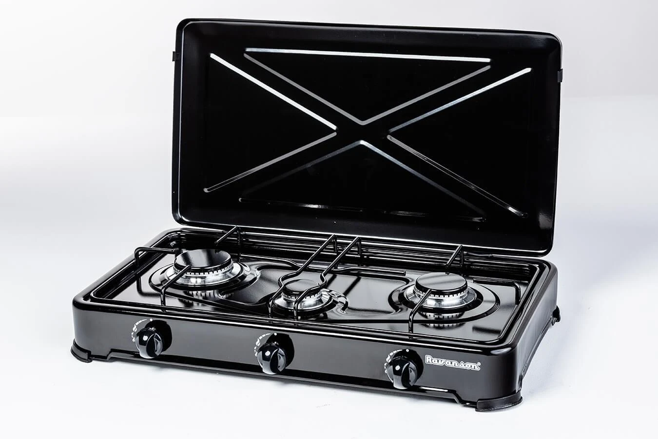 Kaitlentė Ravanson K-03TB Juodas, Baltas Countertop 60 cm Dujos 3 zona(s)