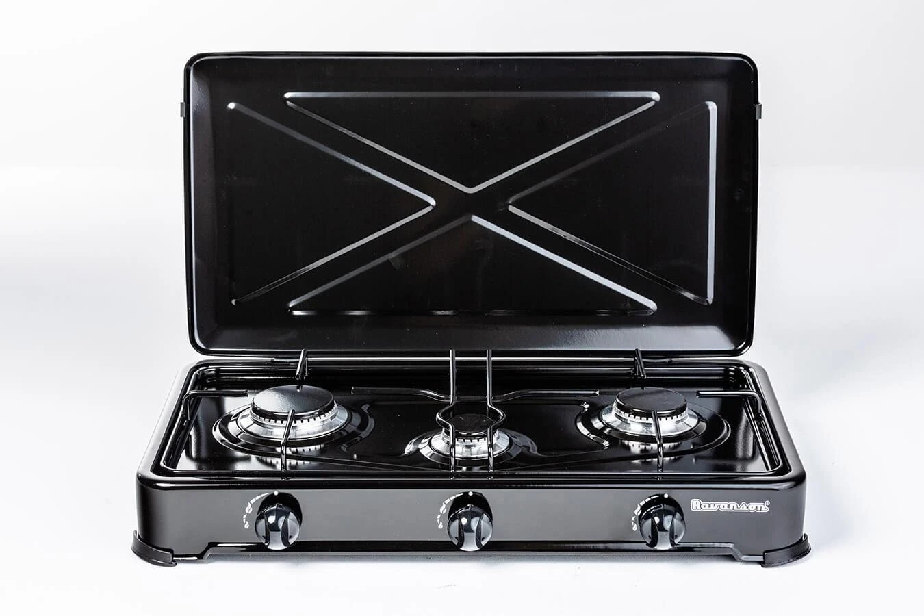 Kaitlentė Ravanson K-03TB Juodas, Baltas Countertop 60 cm Dujos 3 zona(s)