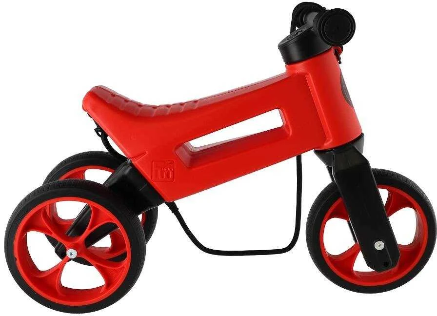 Raudonas Funny Wheels Rider dviratis su trimis ratais