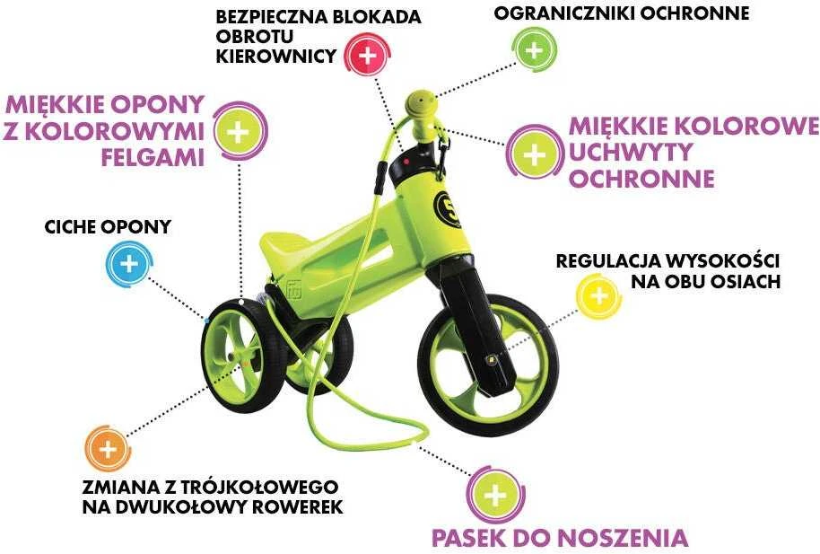 Balansinis dviratukas Funny Wheels Rider SuperSport, 2 viename, žalias