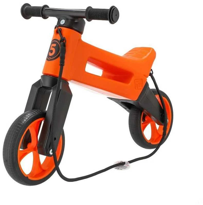 Oranžinis balansinis dviratukas FUNNY WHEELS su virve