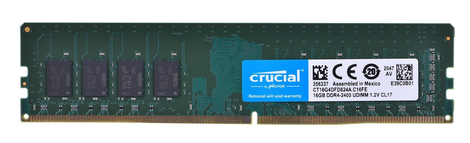 RAM „Crucial“ 16 GB, DDR4, 2400 MHz, asmeninis/serveris, registracijos Nr., ECC Nr.