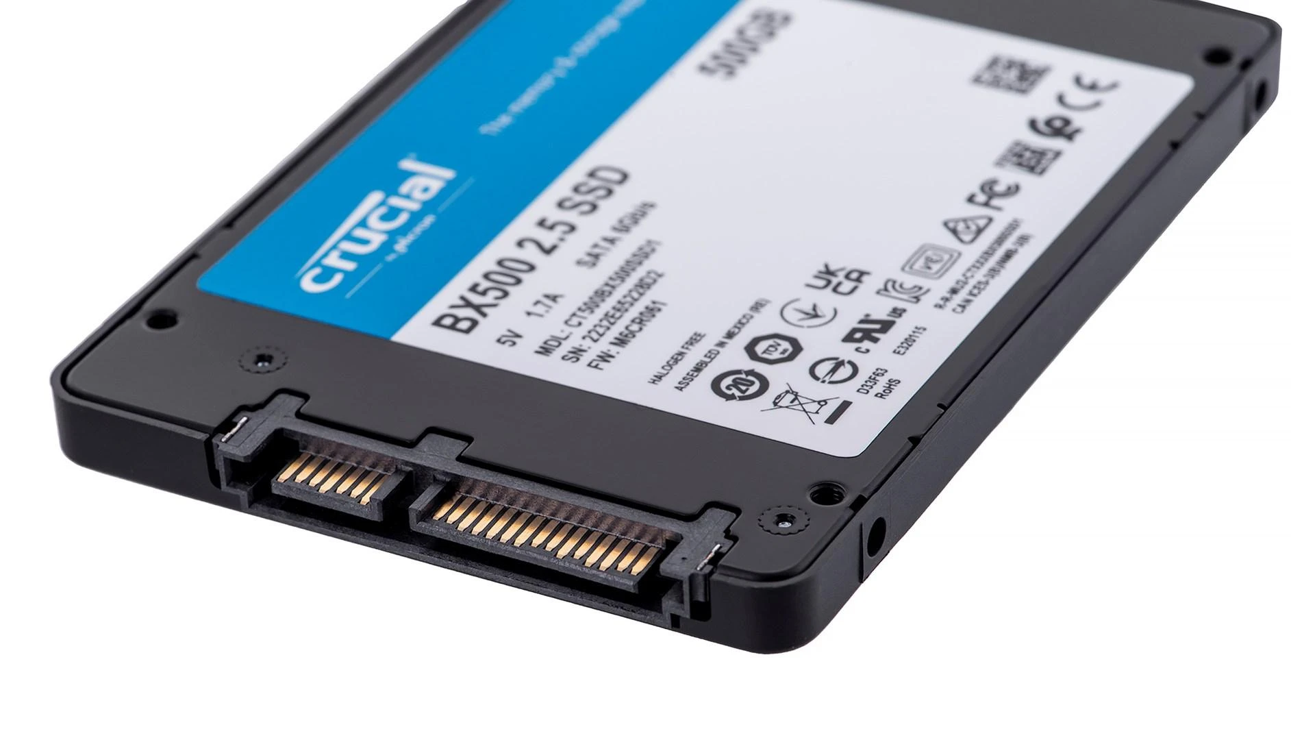 Kietasis diskas SSD Crucial BX500 500GB, Rašymo greitis 500 MB/s, Skaitymo greitis 550 MB/s