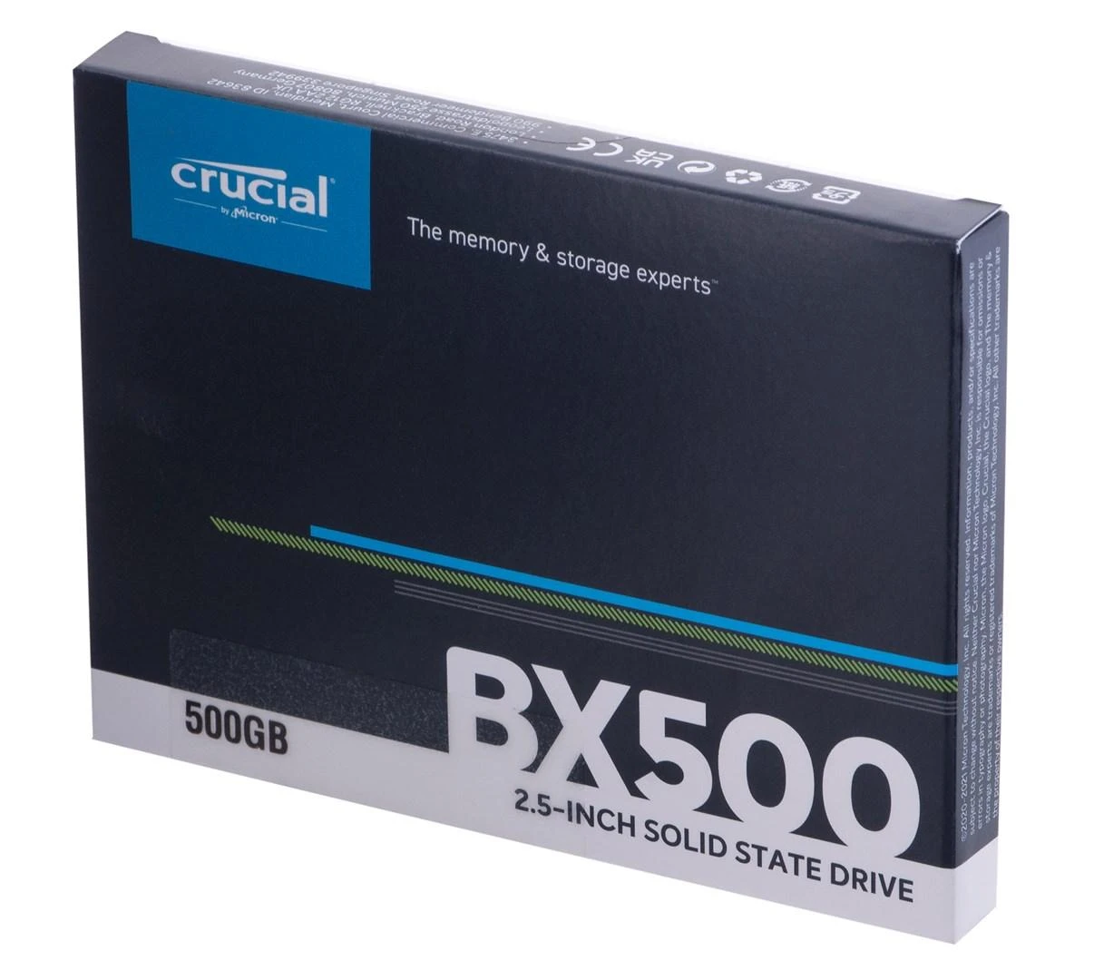 Kietasis diskas SSD Crucial BX500 500GB, Rašymo greitis 500 MB/s, Skaitymo greitis 550 MB/s