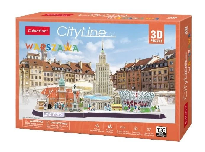 CubicFun 3D dėlionė Varšuva Cubic Fun, 306-20271, 126 d.