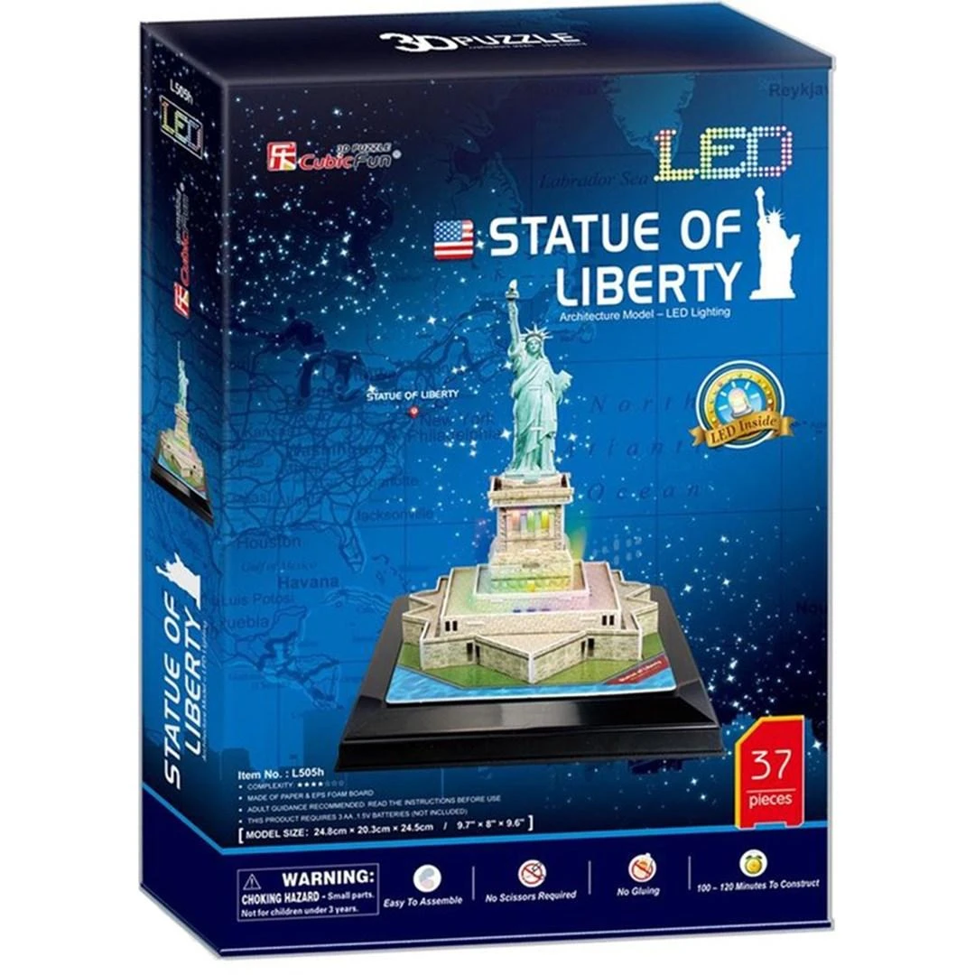 CUBICFUN 3D dėlionė „Laisvės statula“ (LED)