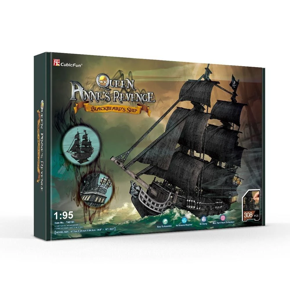 CUBICFUN 3D dėlionė Piratų laivas „Karalienė Ana“ aprašymas - Prekės nuotrauka