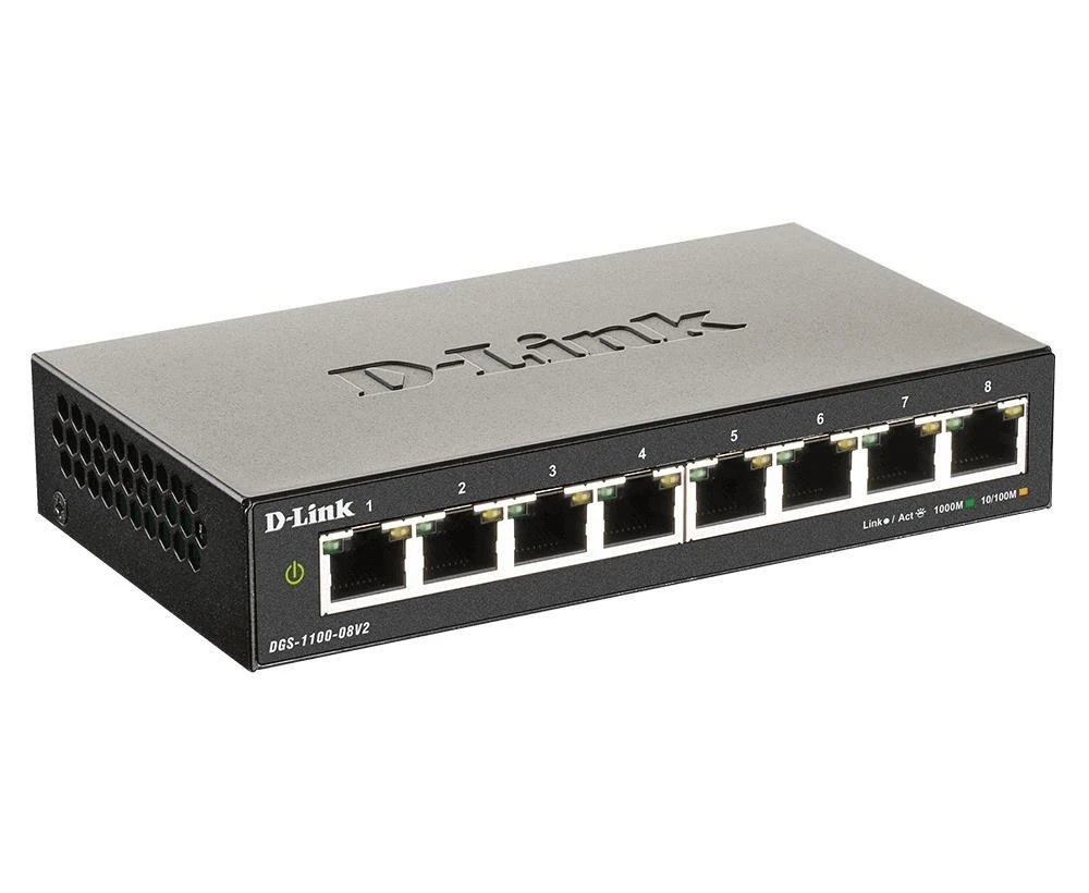 Šakotuvas D-Link | Išmanusis Gigabit Ethernet jungiklis | DGS-1100-08V2 | Tvarko | Darbalaukis | Maitinimo tipas Išorinis | 24 mėn.
