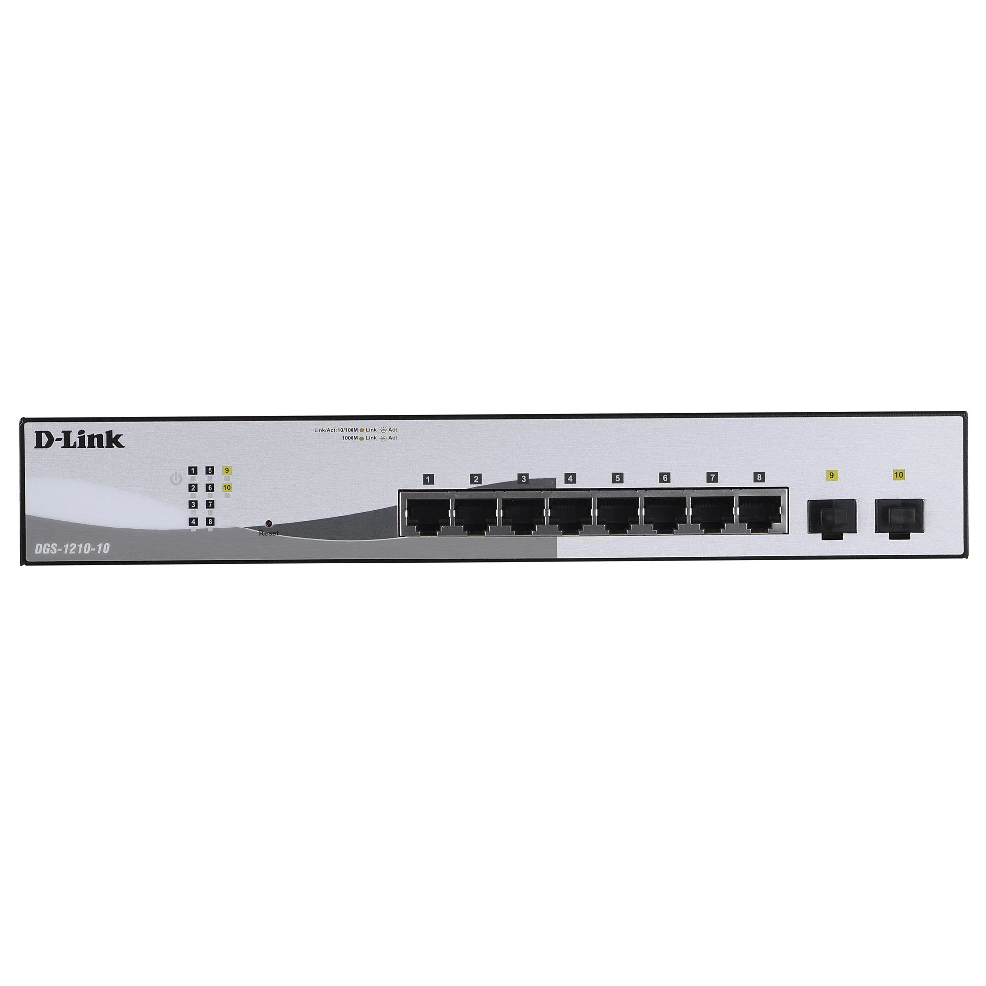 Šakotuvas D-Link | 10 prievadų gigabitų išmanusis valdomas jungiklis | DGS-1210-10 | Tvarkoma L2+ | Montuojamas ant stovo