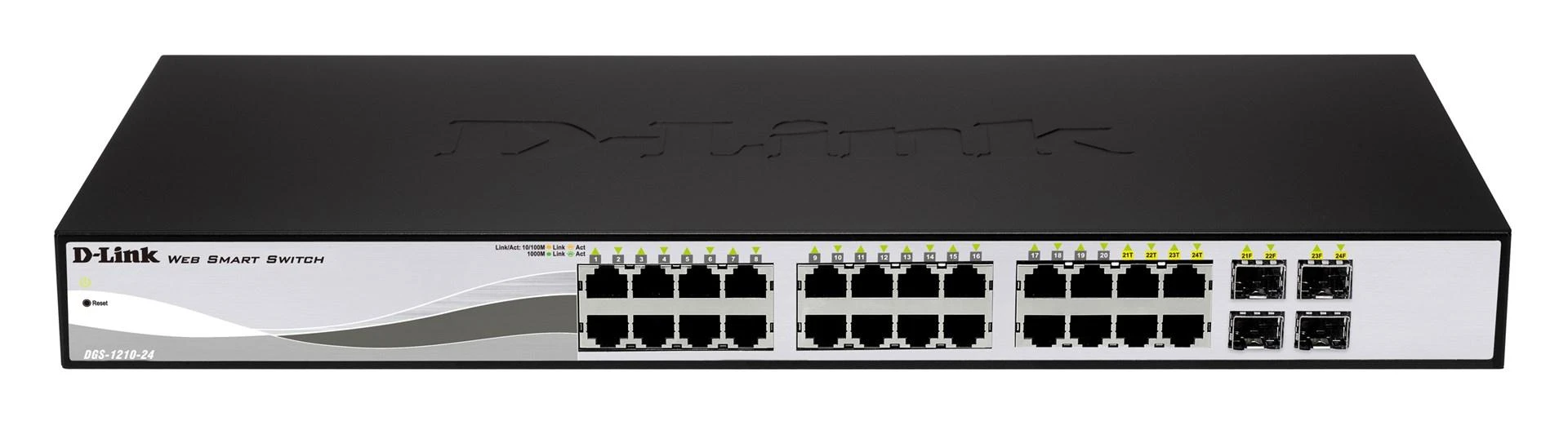 Šakotuvas D-LINK 24-Port Layer2 PoE Gigabit Smart Managed Switch dlink žalias 3.0 24x 10/100/1000Mbit/s TP PoE prievadas su 802.3 iki 30 vatų