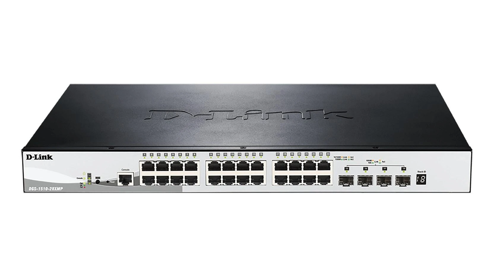 Šakotuvas D-Link DGS-1510-28XMP/E 28 prievadų Gigabit sukrauti POE Smart Managed Switch, įskaitant 4 10G SFP+ | D-Link