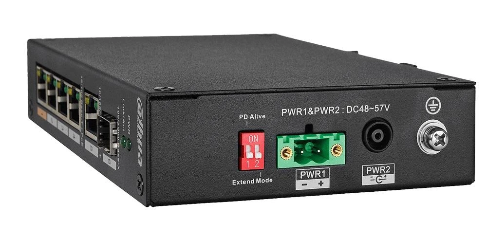 Šakotuvas PRAMONINIS SWITCH'AS POE PFS3106-4ET-60-V2 4 PRIEVADŲ SFP DAHUA
